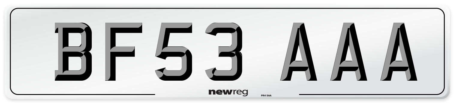 BF53 AAA Number Plate from New Reg